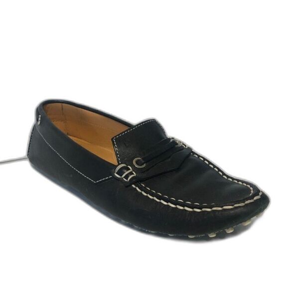 TOD'S Penny Loafers Women's Size 7 Black White Leather Pebbling Outsoles Drivin - Picture 10 of 10